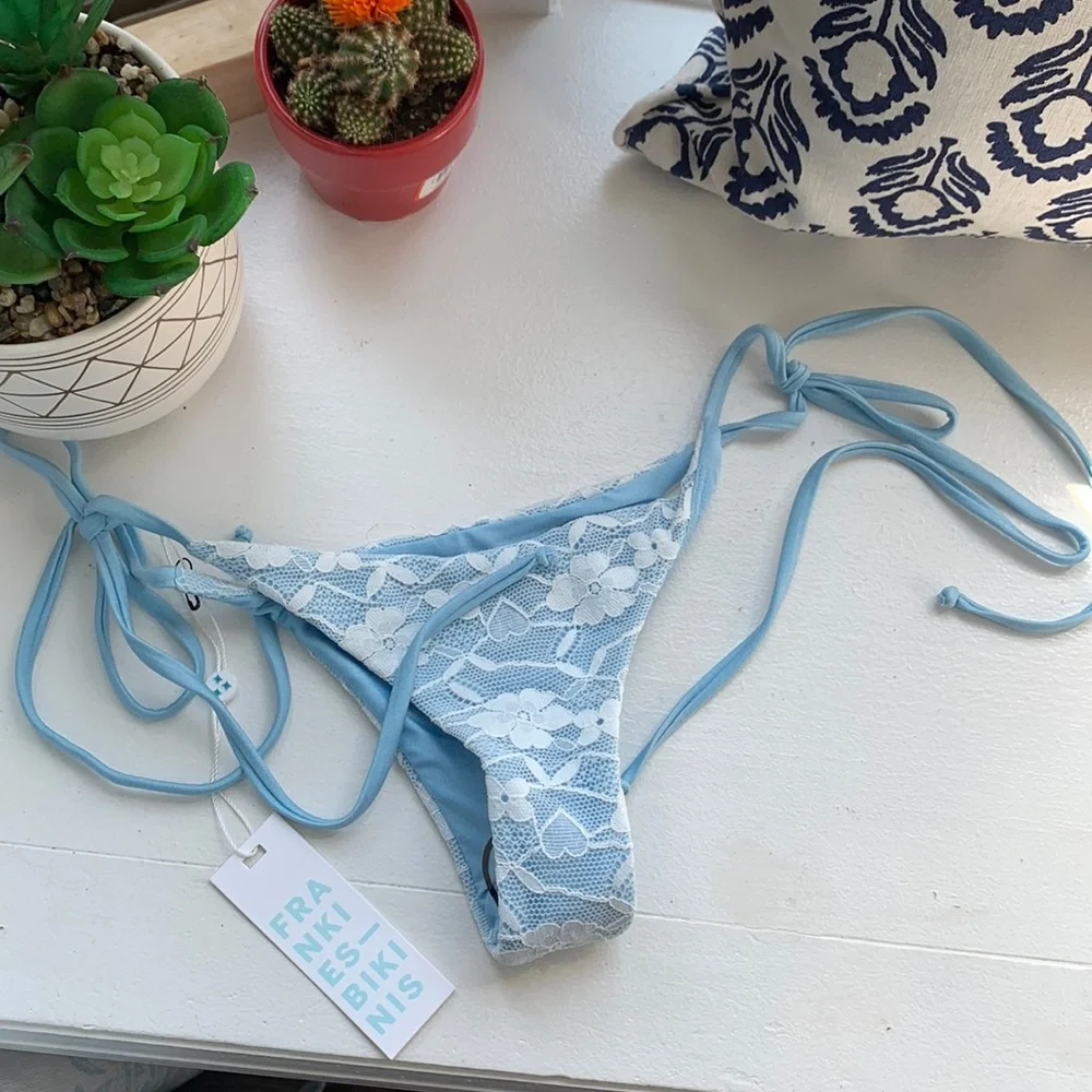 Frankie Bikini Sky Floral Lace Bikini Bottom